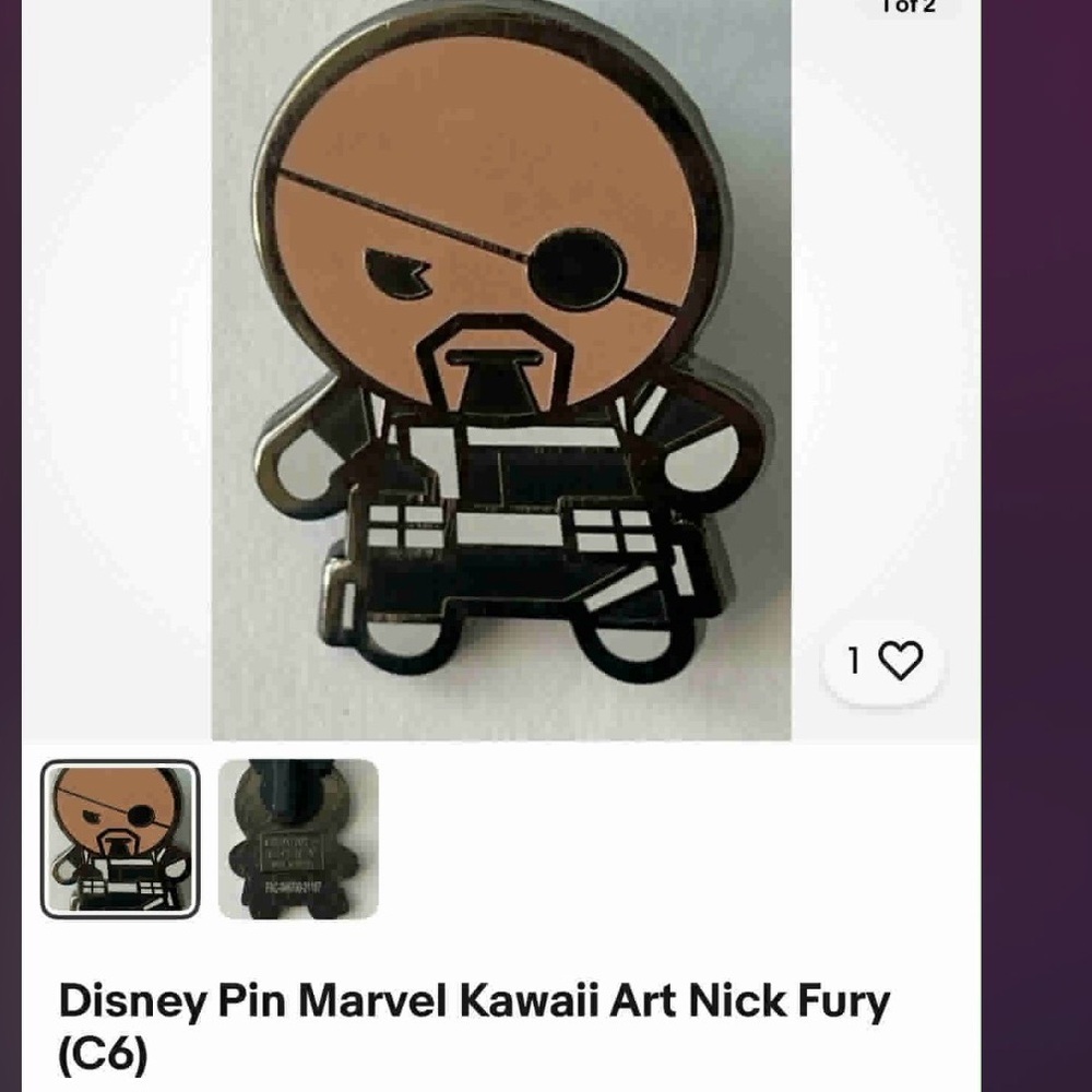 Marvel Kawaii Art Pin in Black and Brown